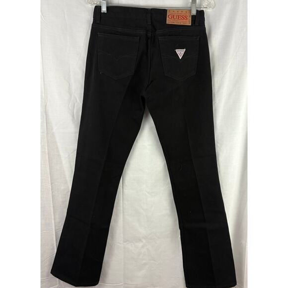 Vintage 90s Guess Jeans Black Denim Style 39046 Size 28 Straight Leg Cotton - Picture 1 of 7